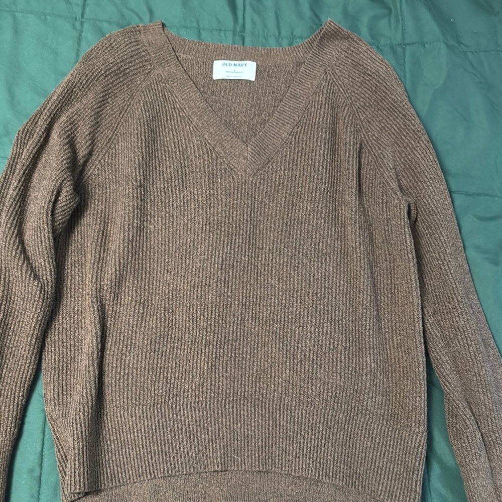 Old Navy Chocolate Knit V-Neck Sweater